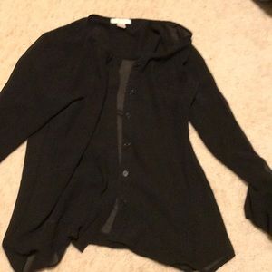 Black shear button up